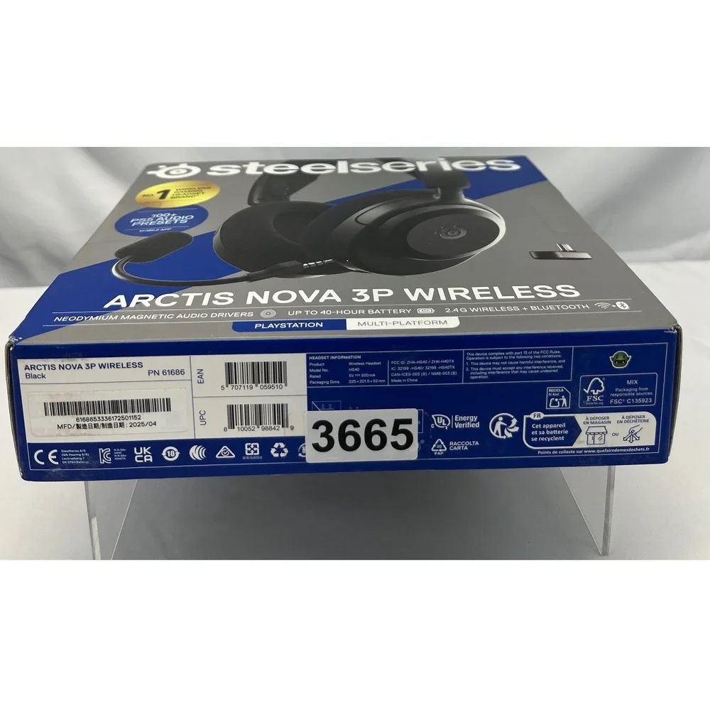 SteelSeries Arctis Nova 3P Wireless Gaming Headset PS5 PC Switch Black NEW